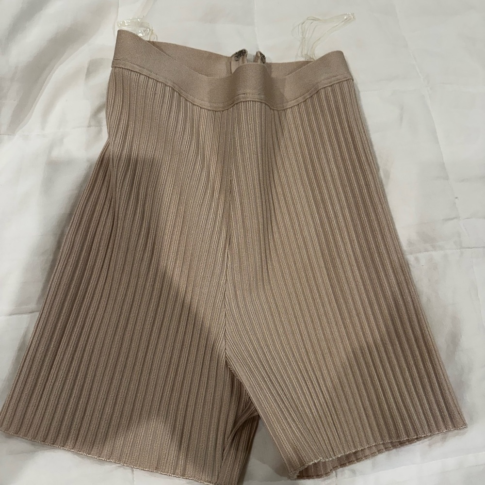 House of CB Ribbed Cream Shorts
